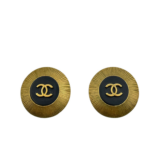CHANEL VINTAGE EARRINGS COCOMARK ROUND ACCESSORY 95C 90259965