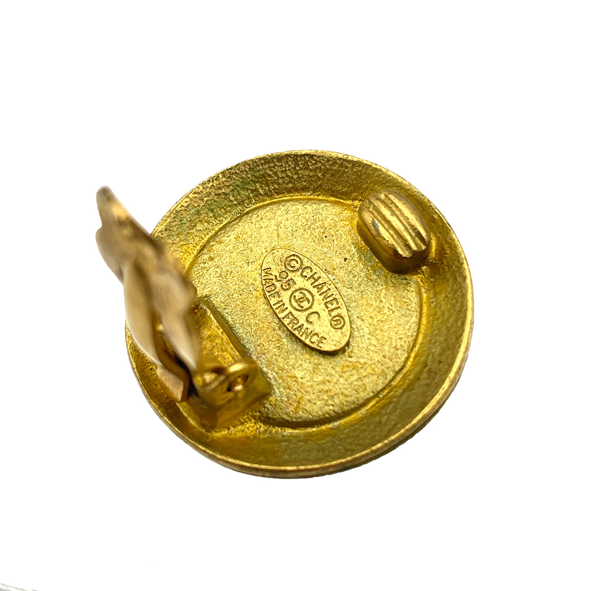 CHANEL VINTAGE EARRINGS COCOMARK ROUND ACCESSORY 95C 90259965