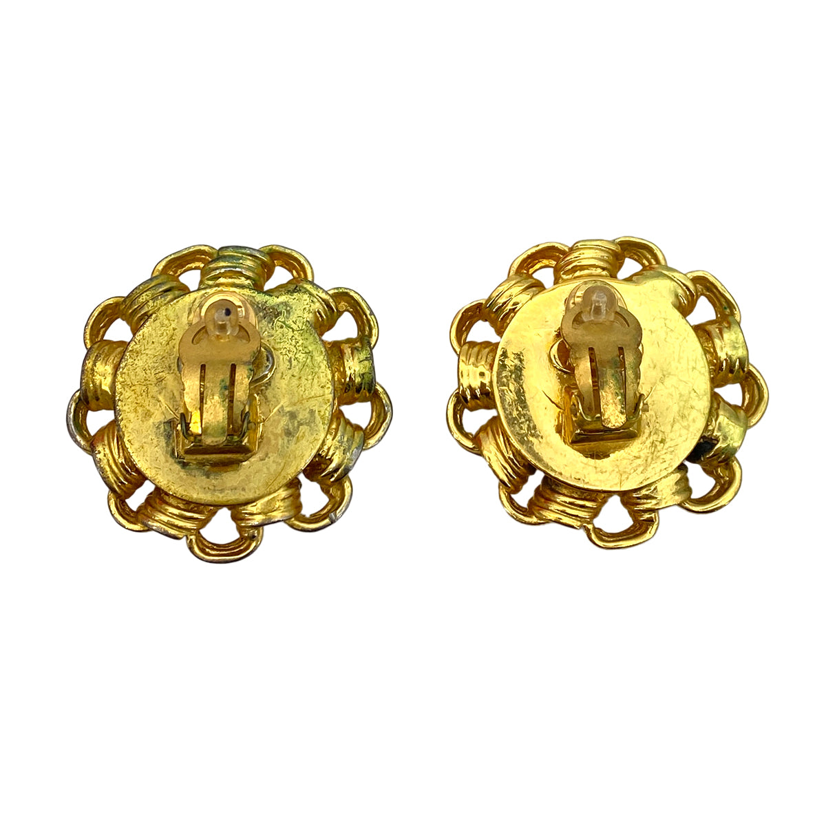 CHANEL VINTAGE EARRINGS FLOWER COCOMARK FAUX PEARL ACCESSORY 28 90259968