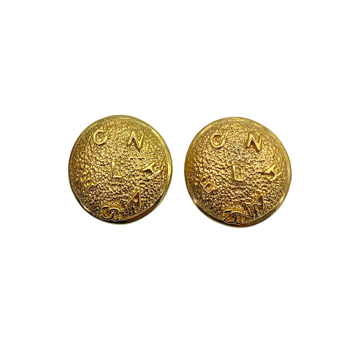 CHANEL VINTAGE EARRINGS LOGO ROUND ACCESSORY 90259971