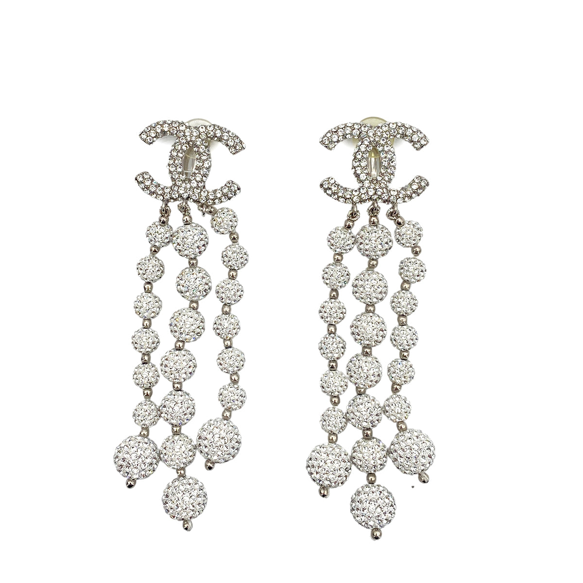 CHANEL EARRINGS COCOMARK RHINESTONE SWING ACCESSORY B18S 90259972