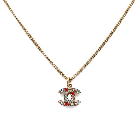 CHANEL VINTAGE NECKLACE COCOMARK MULTI RHINESTONE ACCESSORY 04A 90259974