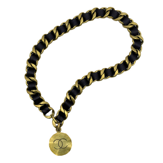 CHANEL VINTAGE CHAIN BELT LEATHER COCOMARK ACCESSORY 94A 90259986