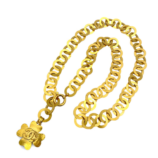 CHANEL VINTAGE CHAIN BELT CLOVER COCOMARK ACCESSORY 95P 90259987