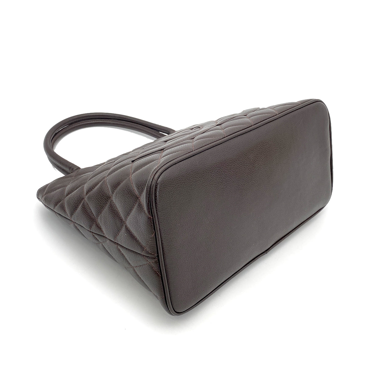 CHANEL VINTAGE MEDALLION TOTE BAG  BROWN CAVIAR SKIN 90260103