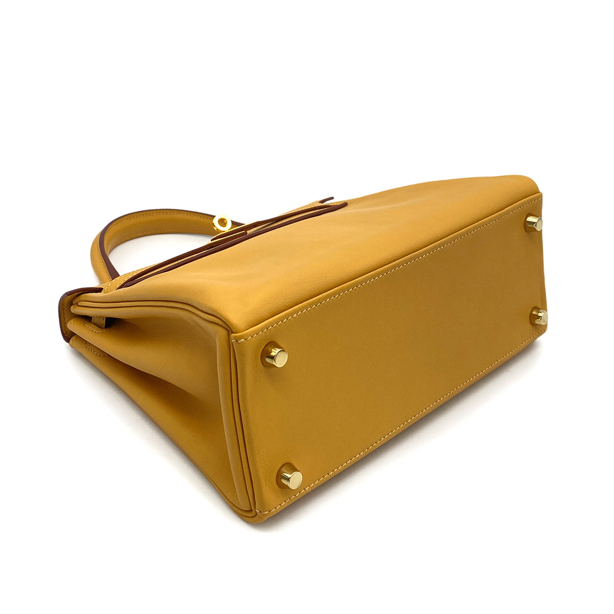 HERMES KELLY 25 RETOURNE CURRY SWIFT HAND SHOULDER BAG T GHW 90260110