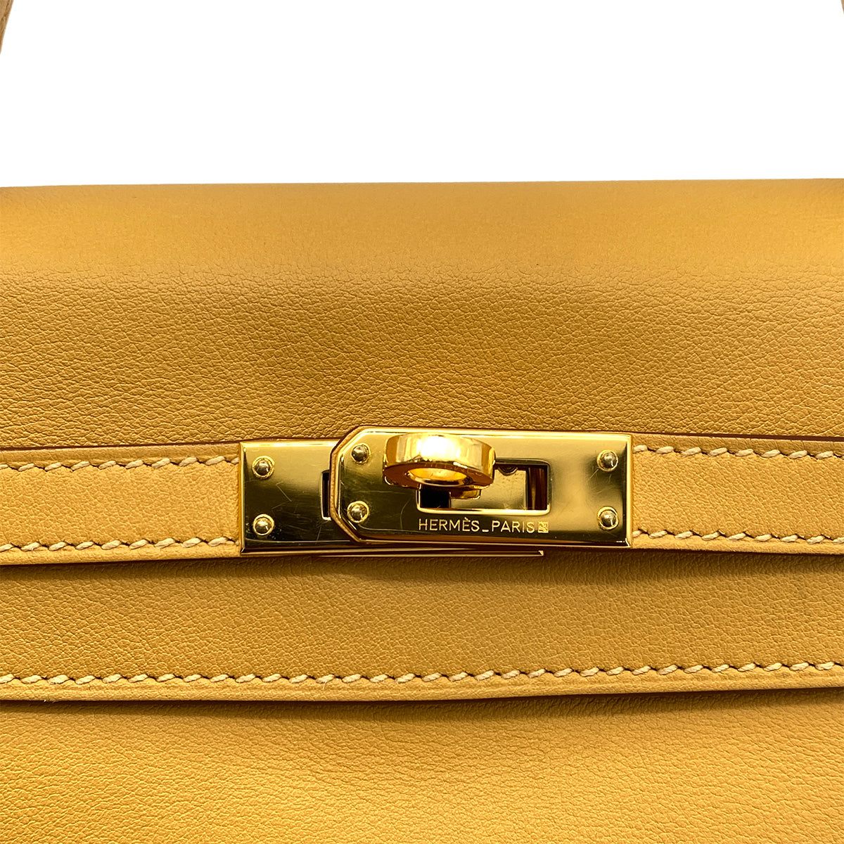 HERMES KELLY 25 RETOURNE CURRY SWIFT HAND SHOULDER BAG T GHW 90260110