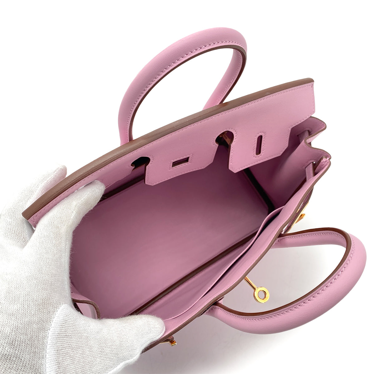 HERMES BIRKIN 25 MAUVE SYLVESTRE SWIFT HAND BAG Z GHW 90260112
