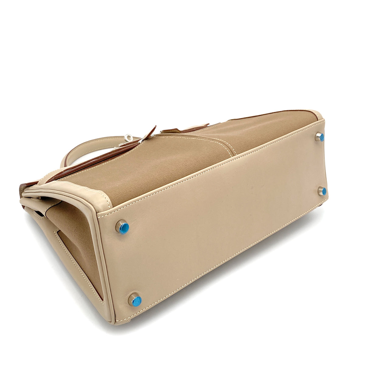 HERMES KELLY LAKIS 32 BEIGE SWIFT TOILE OFFICIER HAND SHOULDER BAG □K SHW 90260114