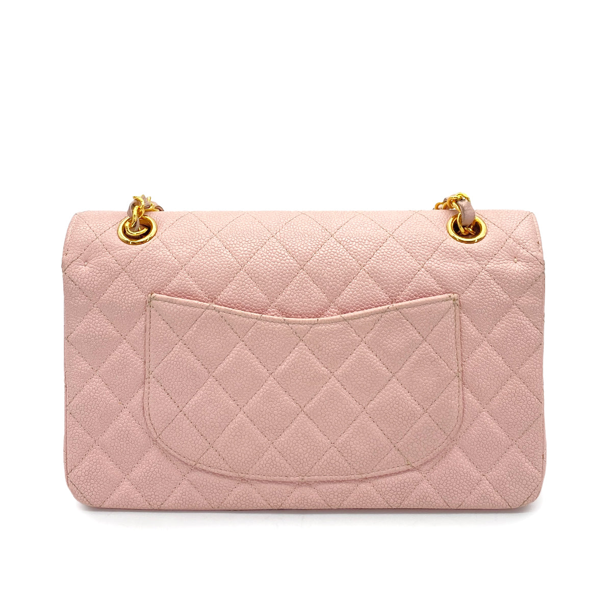 CHANEL VINTAGE CLASSIC FLAP MEDIUM CHAIN SHOULDER BAG PINK CAVIAR SKIN 90260119
