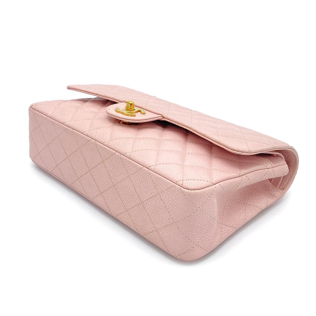 CHANEL VINTAGE CLASSIC FLAP MEDIUM CHAIN SHOULDER BAG PINK CAVIAR SKIN 90260119