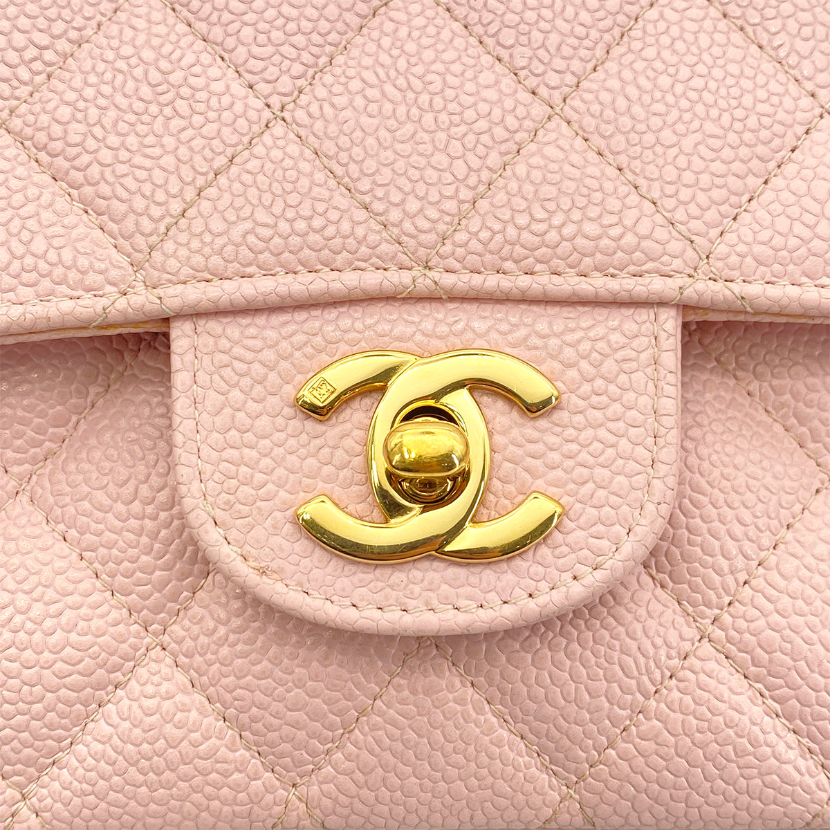 CHANEL VINTAGE CLASSIC FLAP MEDIUM CHAIN SHOULDER BAG PINK CAVIAR SKIN 90260119