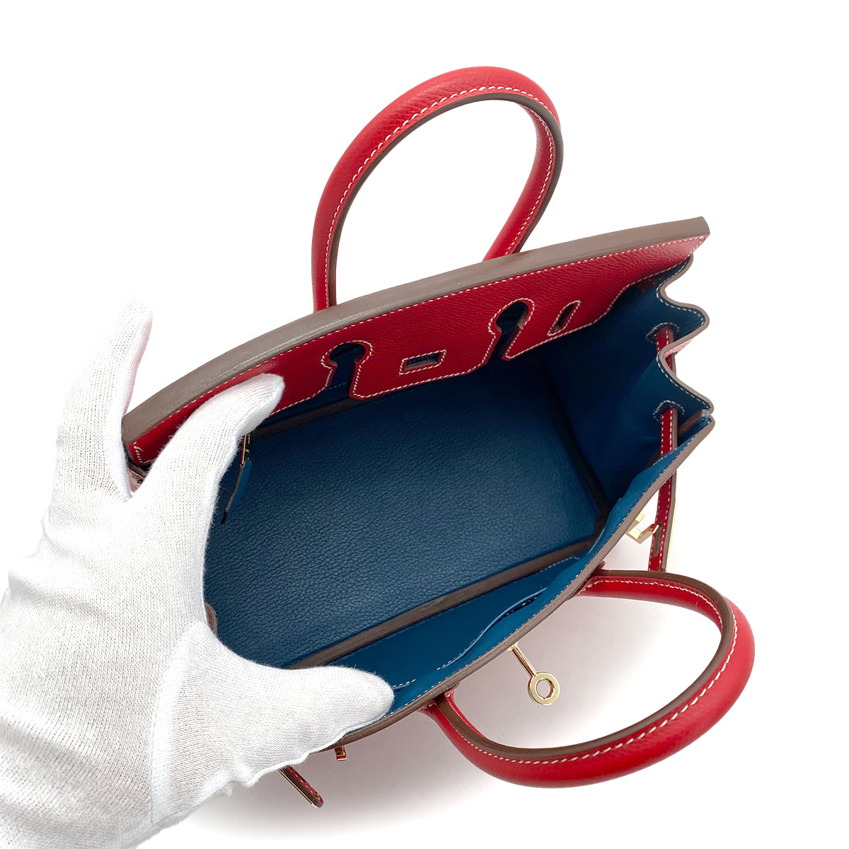 HERMES CANDY BIRKIN 25 ROUGE CASAQUE BLUE THALASSA EPSOM HAND BAG □P GHW 90260127
