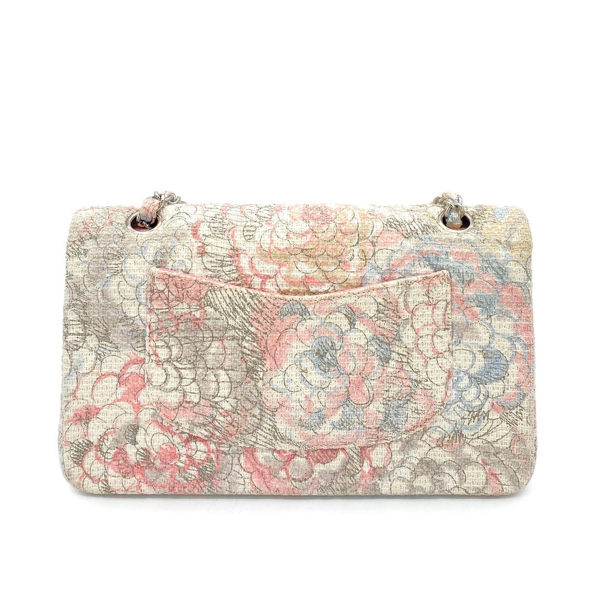 CHANEL MATELASSE CAMELLIA CHAIN SHOULDER BAG MULTICOLOR TWEED 90260129