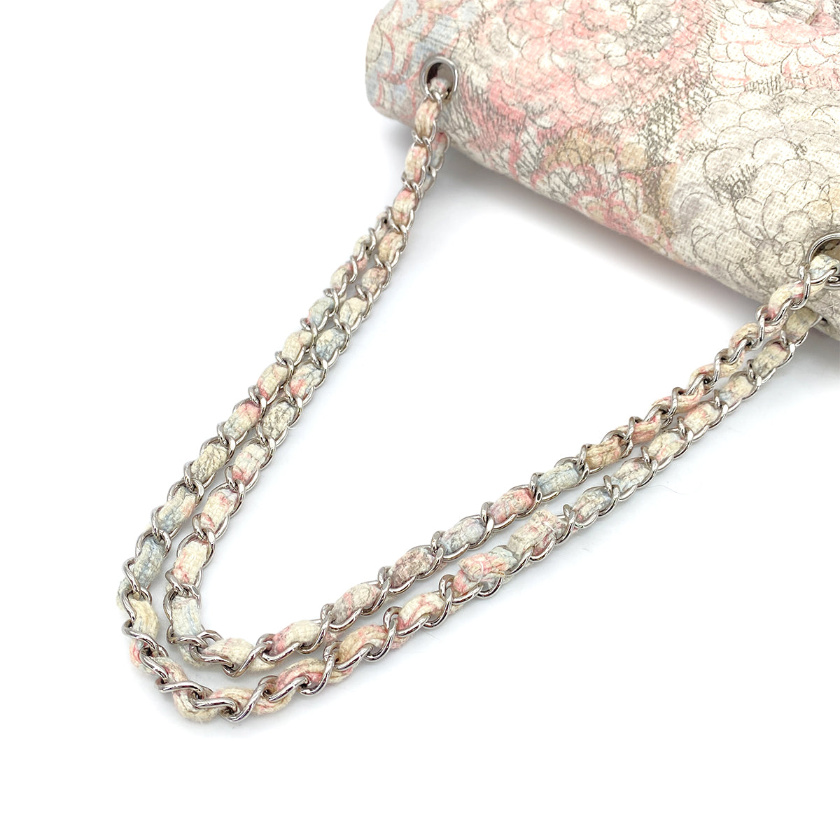 CHANEL MATELASSE CAMELLIA CHAIN SHOULDER BAG MULTICOLOR TWEED 90260129