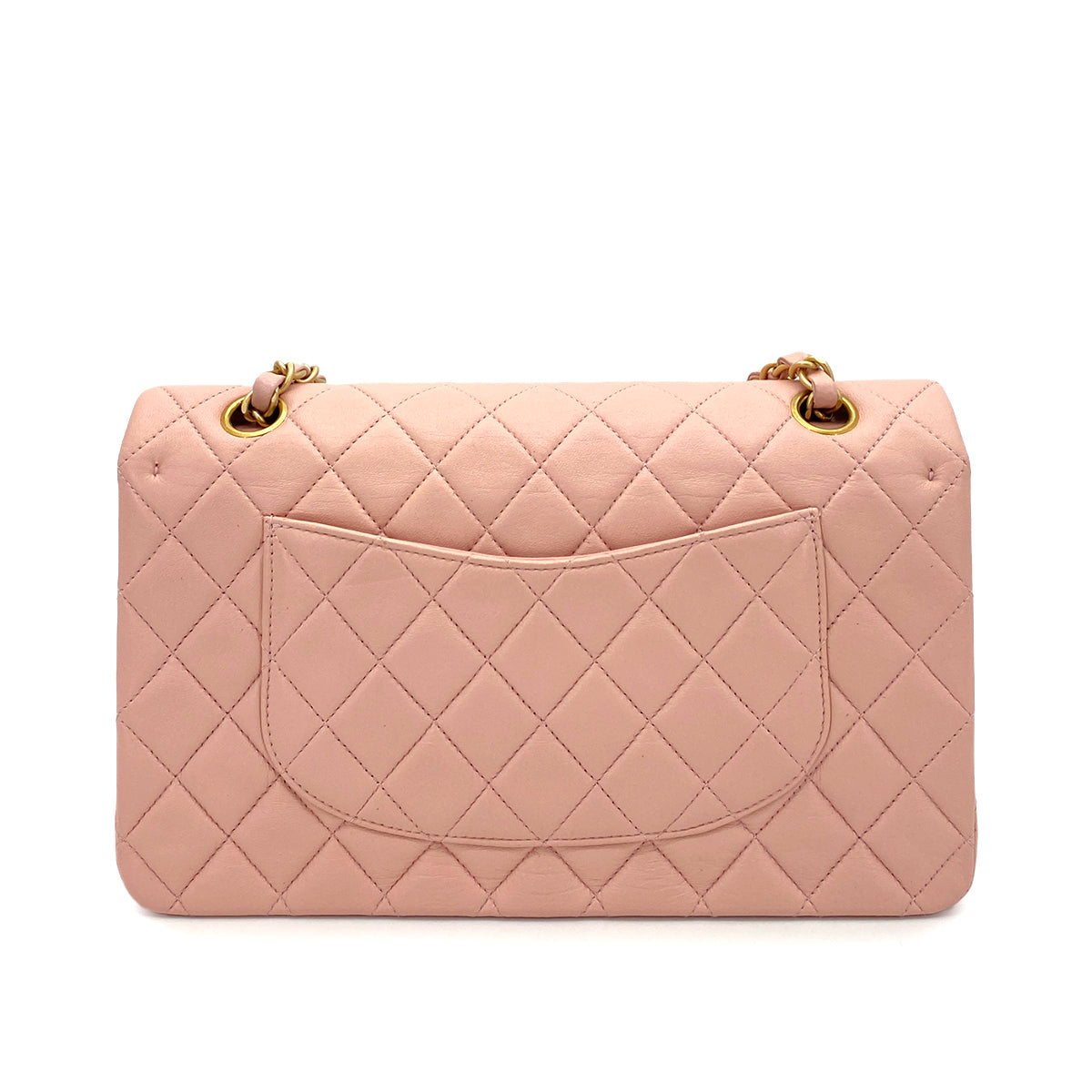 CHANEL VINTAGE CLASSIC FLAP MEDIUM CHAIN SHOULDER BAG PINK LAMB SKIN 90260131