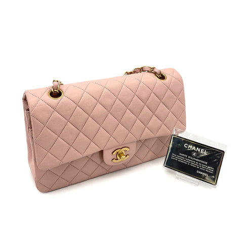 CHANEL VINTAGE CLASSIC FLAP MEDIUM CHAIN SHOULDER BAG PINK LAMB SKIN 90260131 - PURPOSE