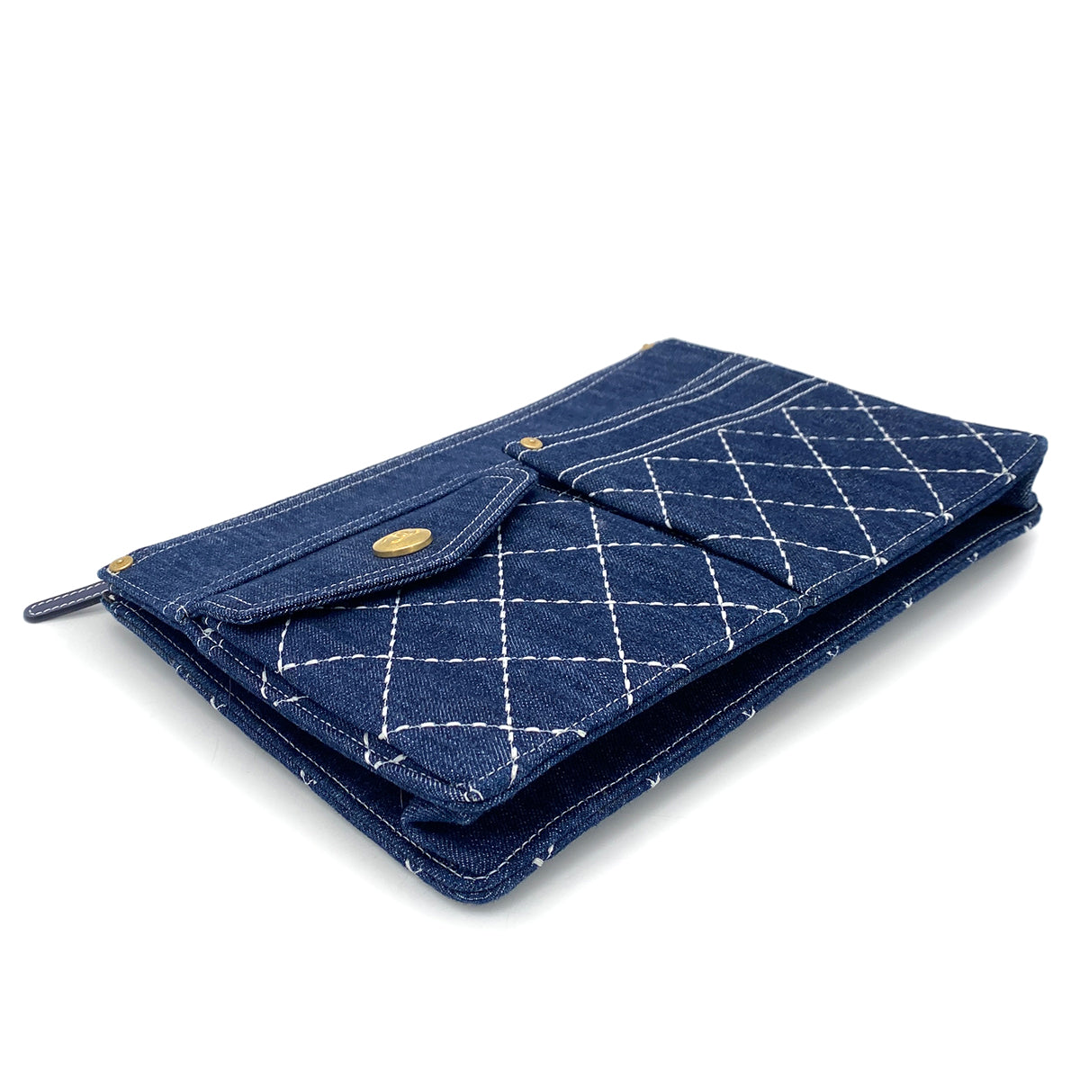 CHANEL MATELASSE CLUTCH BAG BLUE DENIM 90260150