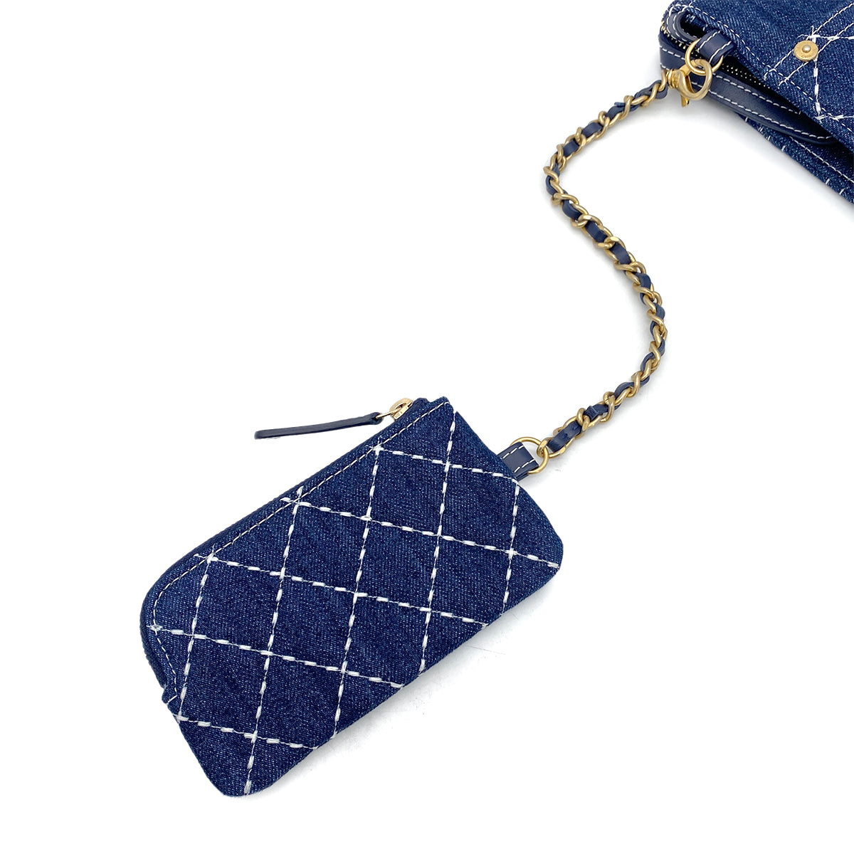 CHANEL MATELASSE CLUTCH BAG BLUE DENIM 90260150