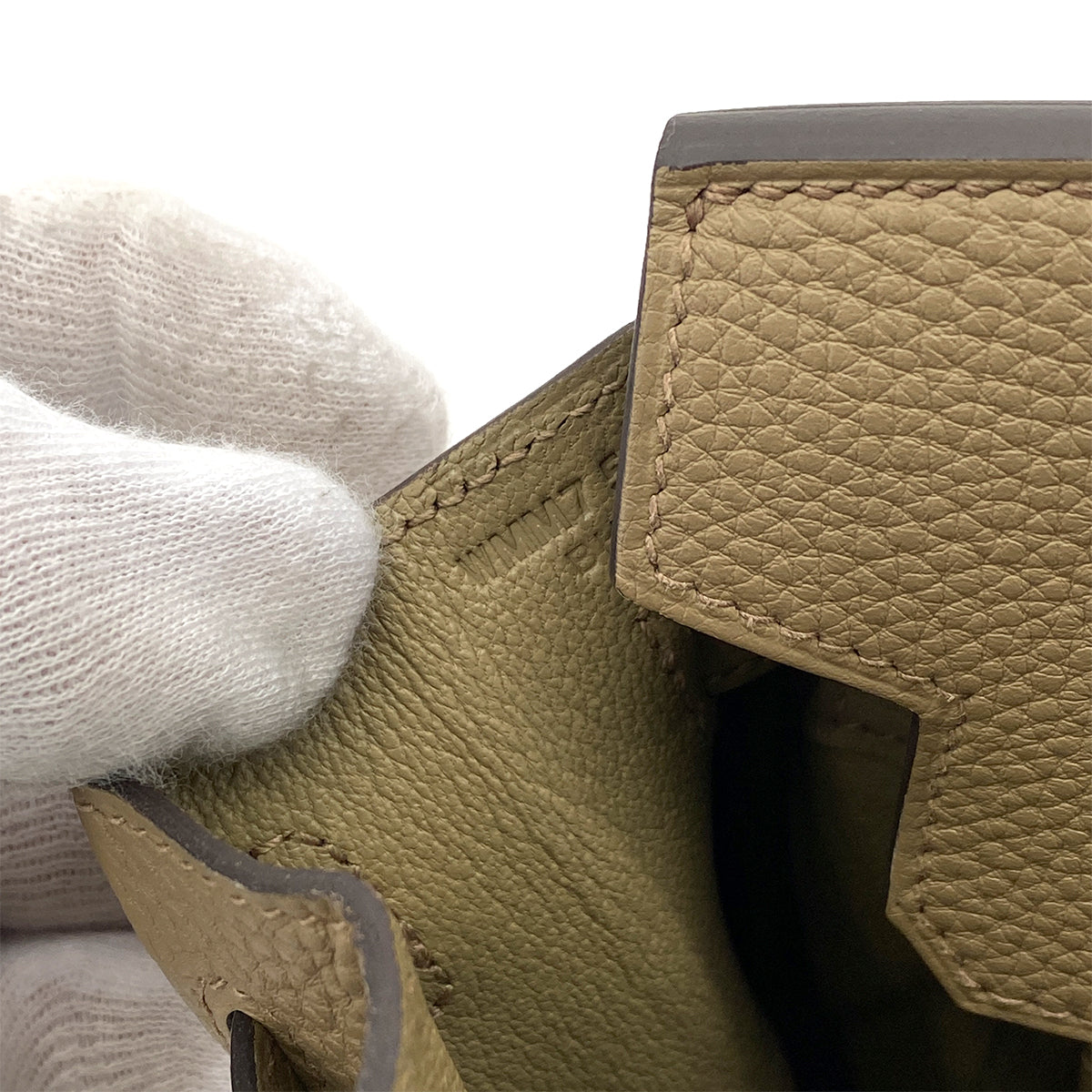 HERMES BIRKIN 25 BEIGE MARFA TOGO HAND BAG W SHW 90260153