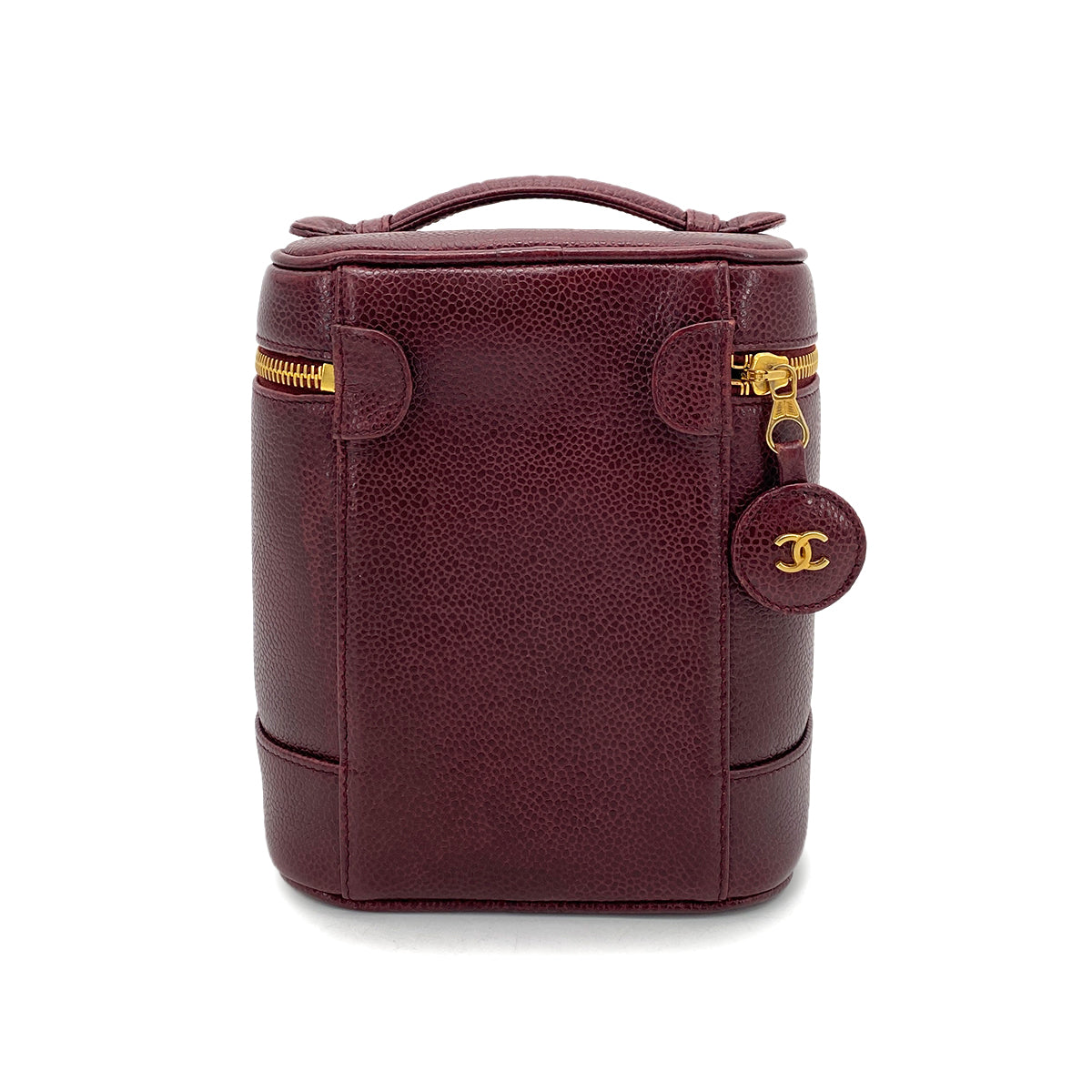 CHANEL VINTAGE VANITY HAND BAG BORDEAUX CAVIAR SKIN 90260174
