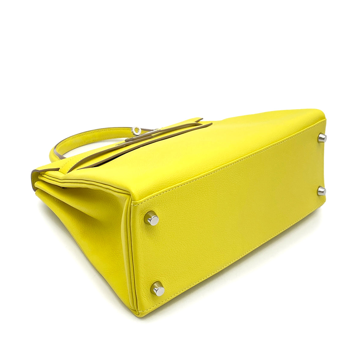 HERMES KELLY 28  RETOURNE LIME EVERCOLOR HAND SHOULDER BAG Y SHW 90260175