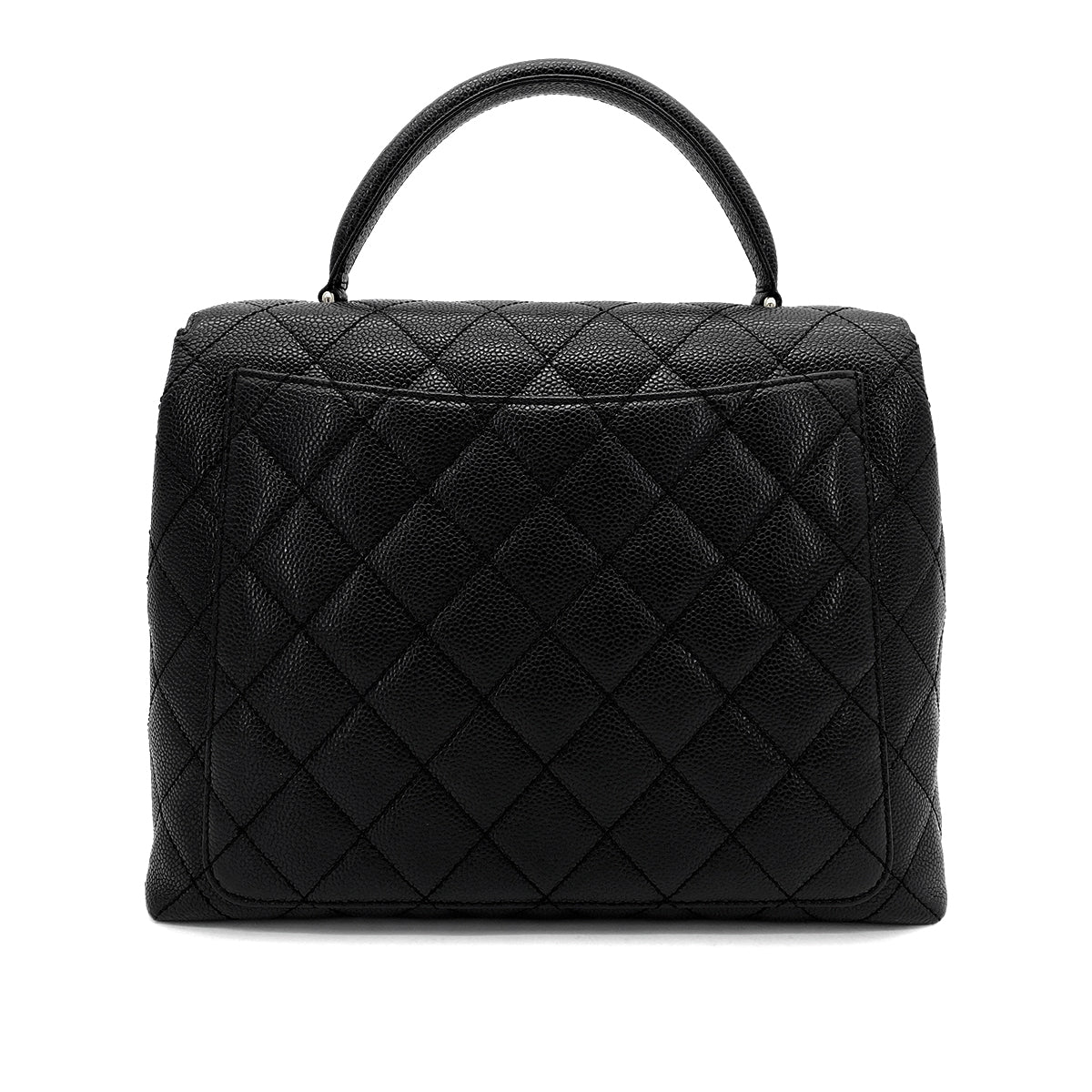 CHANEL VINTAGE MATELASSE HAND BAG BLACK CAVIAR SKIN 90260179