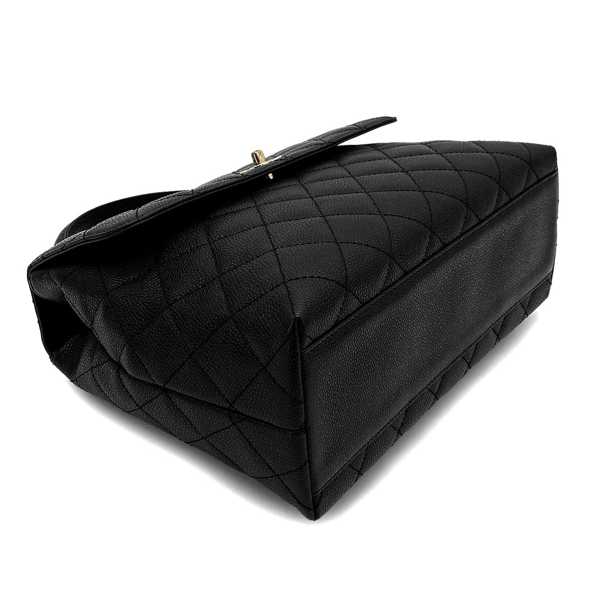 CHANEL VINTAGE MATELASSE HAND BAG BLACK CAVIAR SKIN 90260179