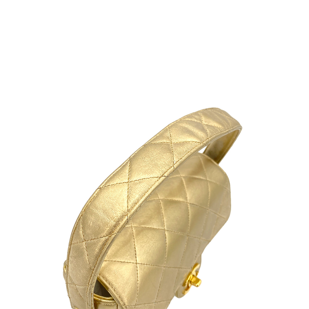 CHANEL VINTAGE MATELASSE HAND BAG GOLD LAMB SKIN 90260185