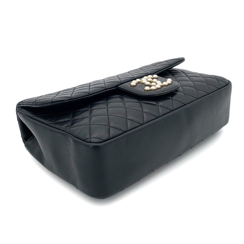 CHANEL WESTMINSTER CHAIN SHOULDER BAG FAUX PEARL BLACK LAMB SKIN 90260188 - PURPOSE