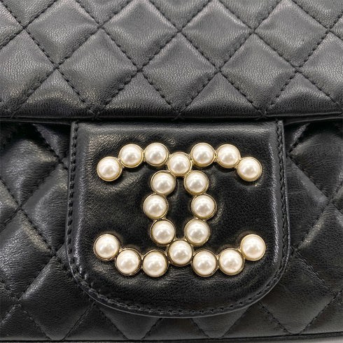 CHANEL WESTMINSTER CHAIN SHOULDER BAG FAUX PEARL BLACK LAMB SKIN 90260188 - PURPOSE