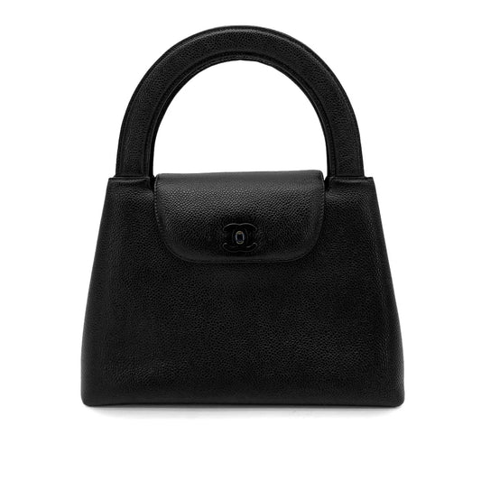CHANEL VINTAGE HAND BAG BLACK CAVIAR SKIN 90260189