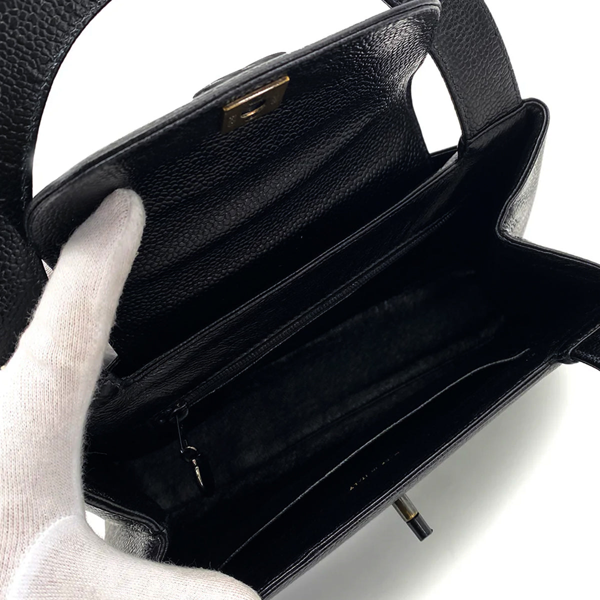 CHANEL VINTAGE HAND BAG BLACK CAVIAR SKIN 90260189