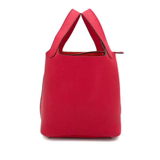 HERMES PICOTIN LOCK PM ROSE EXTREME TAURILLON CLEMENCE HAND BAG D 90260191