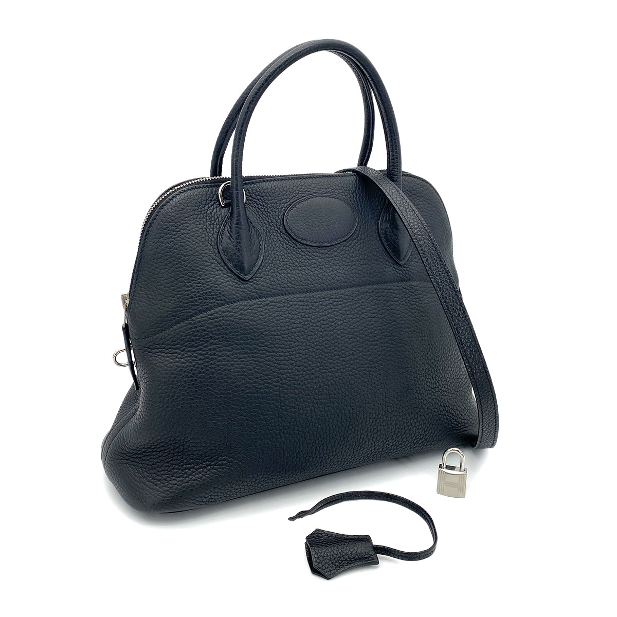 HERMES BOLIDE 31 BLACK TAURILLON CLEMENCE HAND SHOULDER BAG □J SHW 90260426