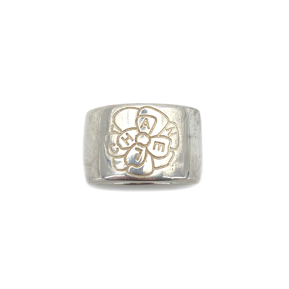 CHANEL VINTAGE CAMELLIA RING SILVER ACCESSORY 90260449