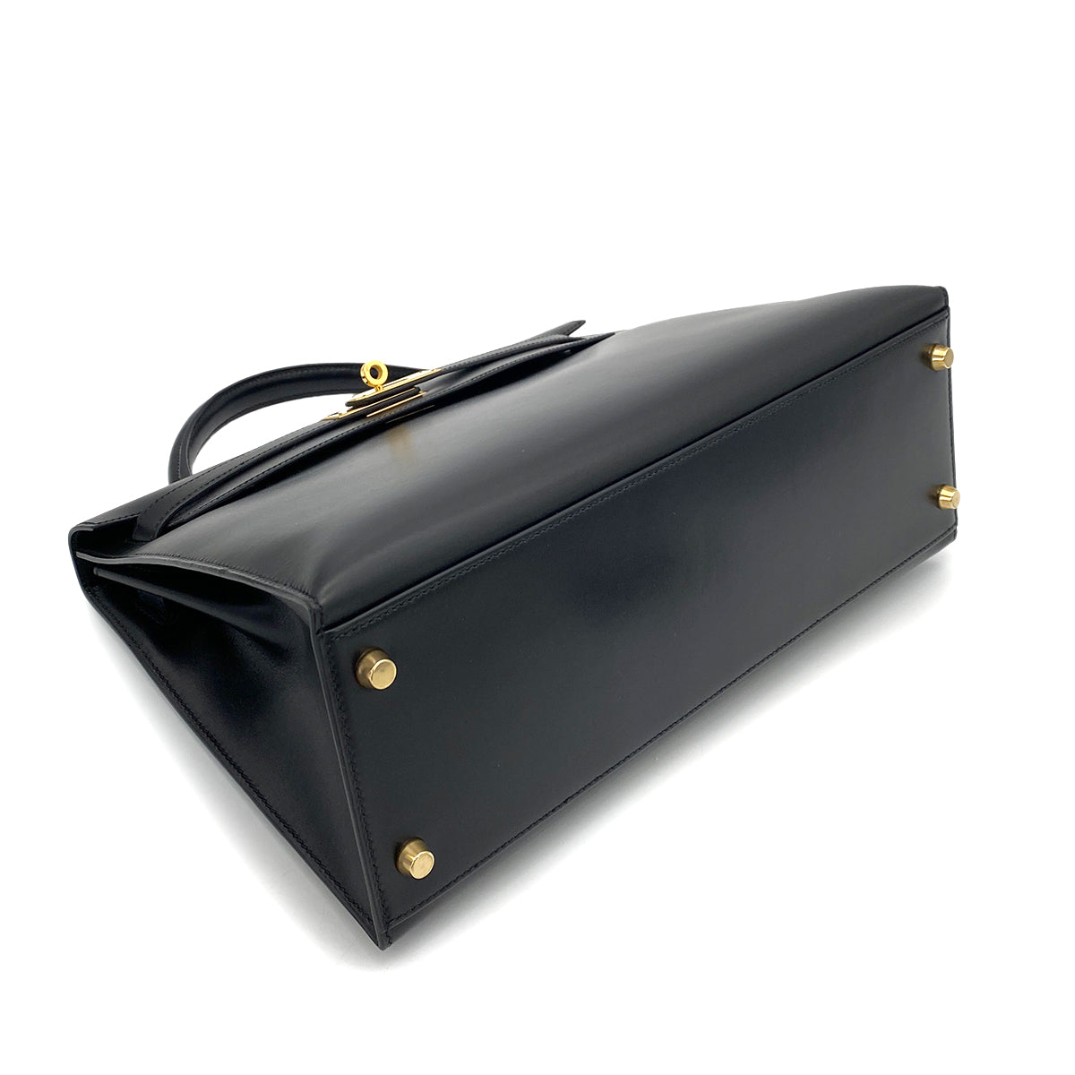 HERMES KELLY 32 SELLIER BLACK BOXCALF HAND SHOULDER BAG 〇Z GHW 90260461