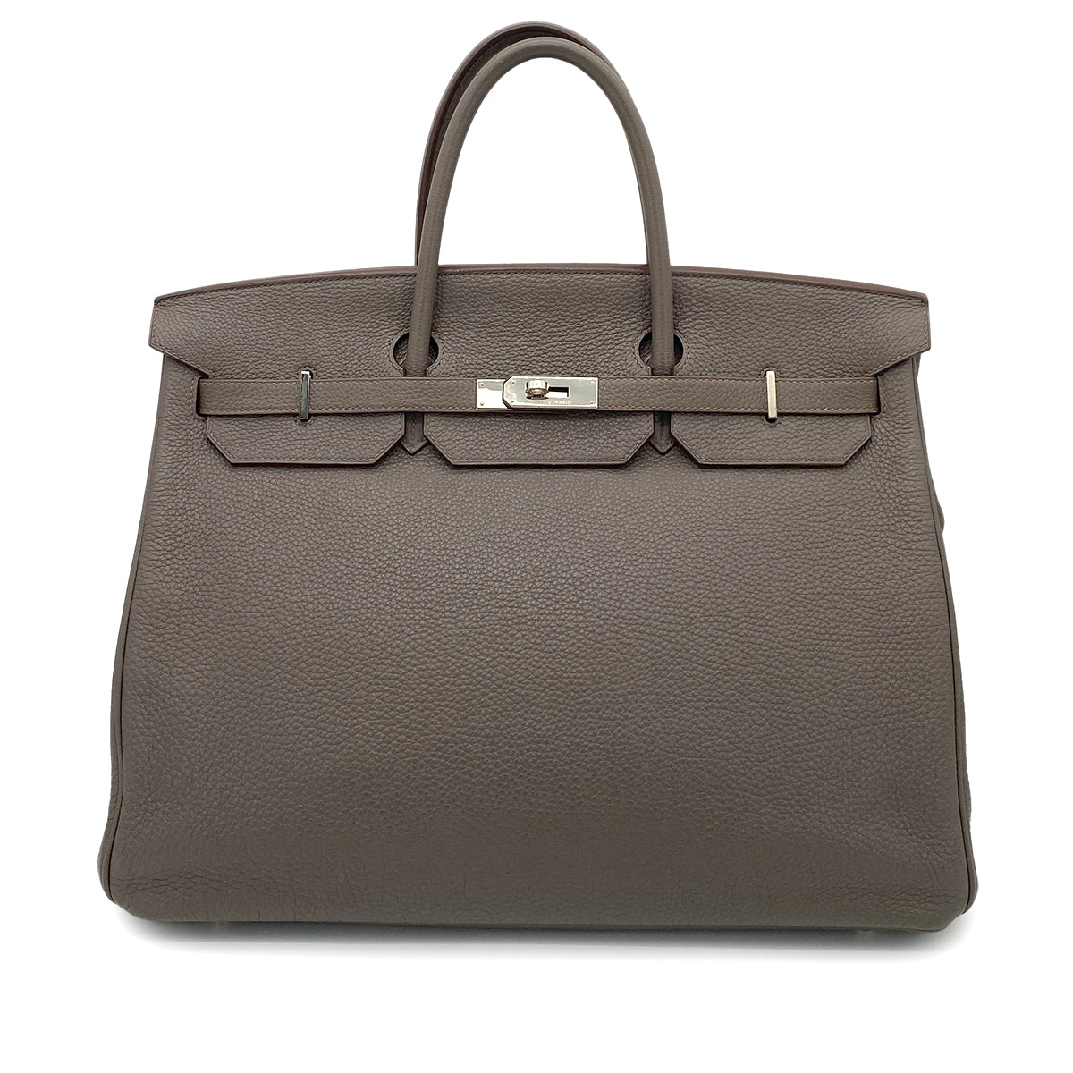 HERMES BIRKIN 40 ETAIN TAURILLON CLEMENCE HAND BAG □O SHW 90260470