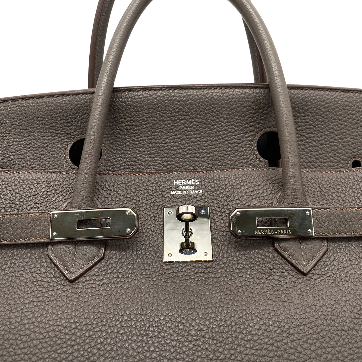 HERMES BIRKIN 40 ETAIN TAURILLON CLEMENCE HAND BAG □O SHW 90260470