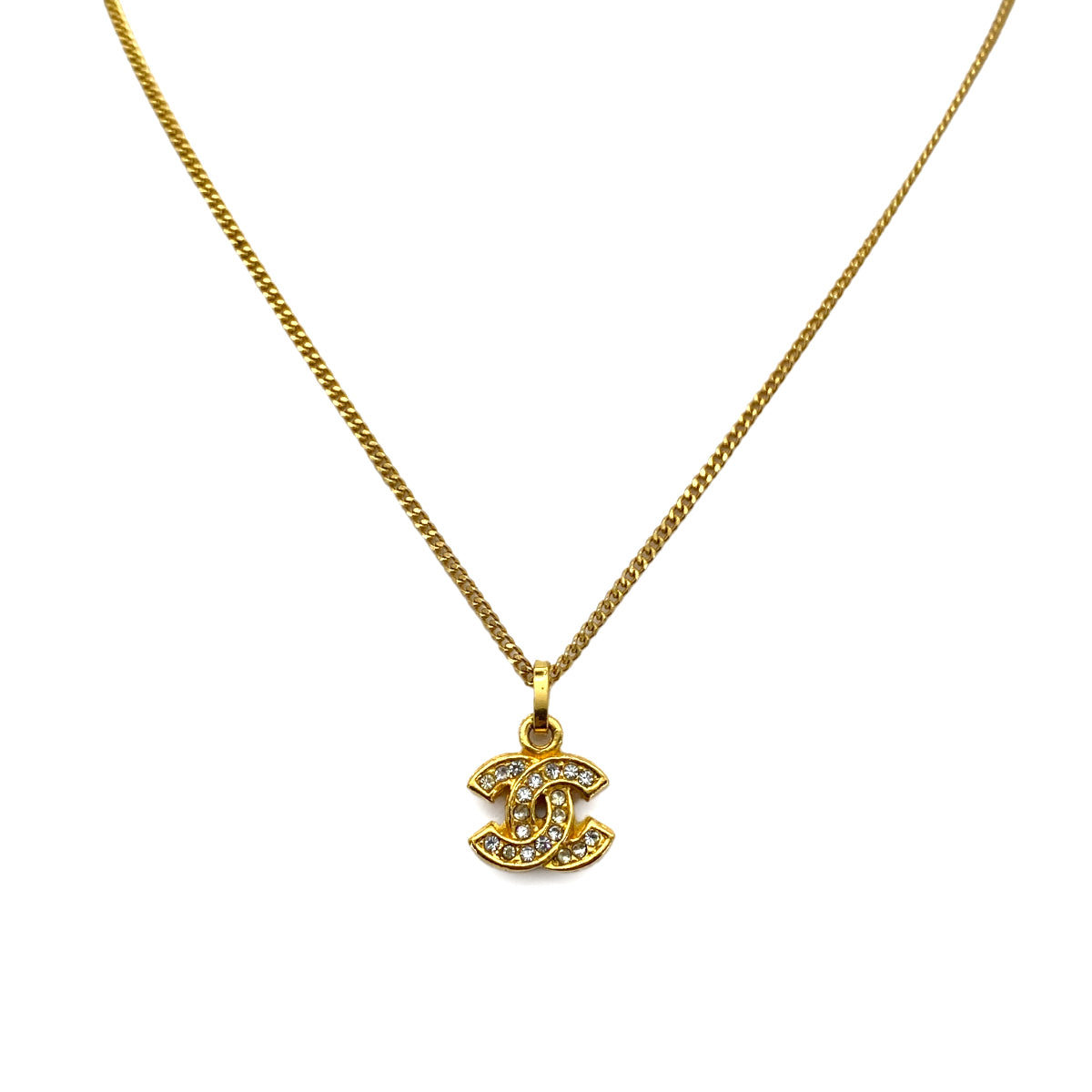 CHANEL VINTAGE NECKLACE COCOMARK RHINESTONE ACCESSORY 90260471