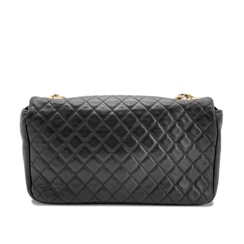 CHANEL VINTAGE WESTMINSTER CHAIN SHOULDER BAG FAKE PEARL BLACK LAMB SKIN 90260476 - PURPOSE