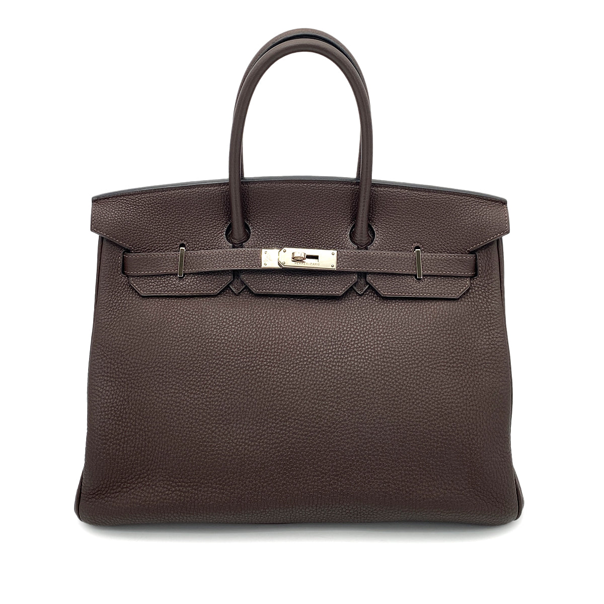 HERMES BIRKIN 35 EBENE TAURILLON CLEMENCE HAND BAG □H SHW 90260482