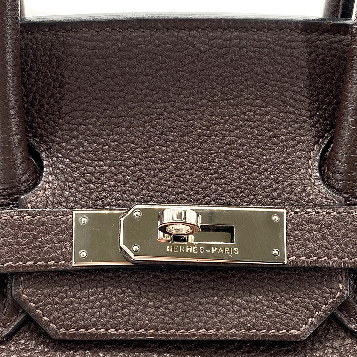 HERMES BIRKIN 35 EBENE TAURILLON CLEMENCE HAND BAG □H SHW 90260482