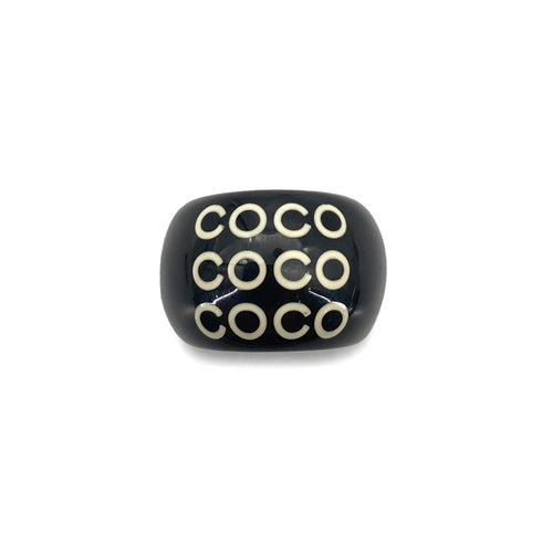 CHANEL VINTAGE COCO RING BLACK ACCESSORY 01P 90260484 - PURPOSE