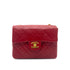 CHANEL VINTAGE MINI SQUARE 17 CHAIN HAND BAG RED LAMB SKIN 90260487 - PURPOSE