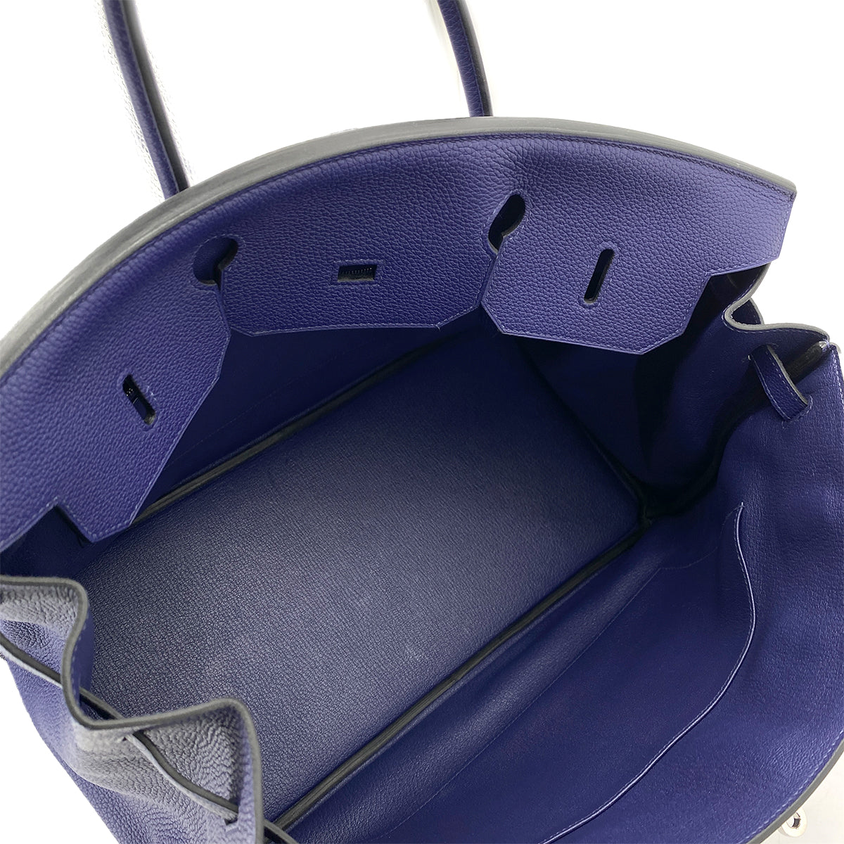 HERMES BIRKIN 40 BLUE ENCRE TOGO HAND BAG C SHW 90260491