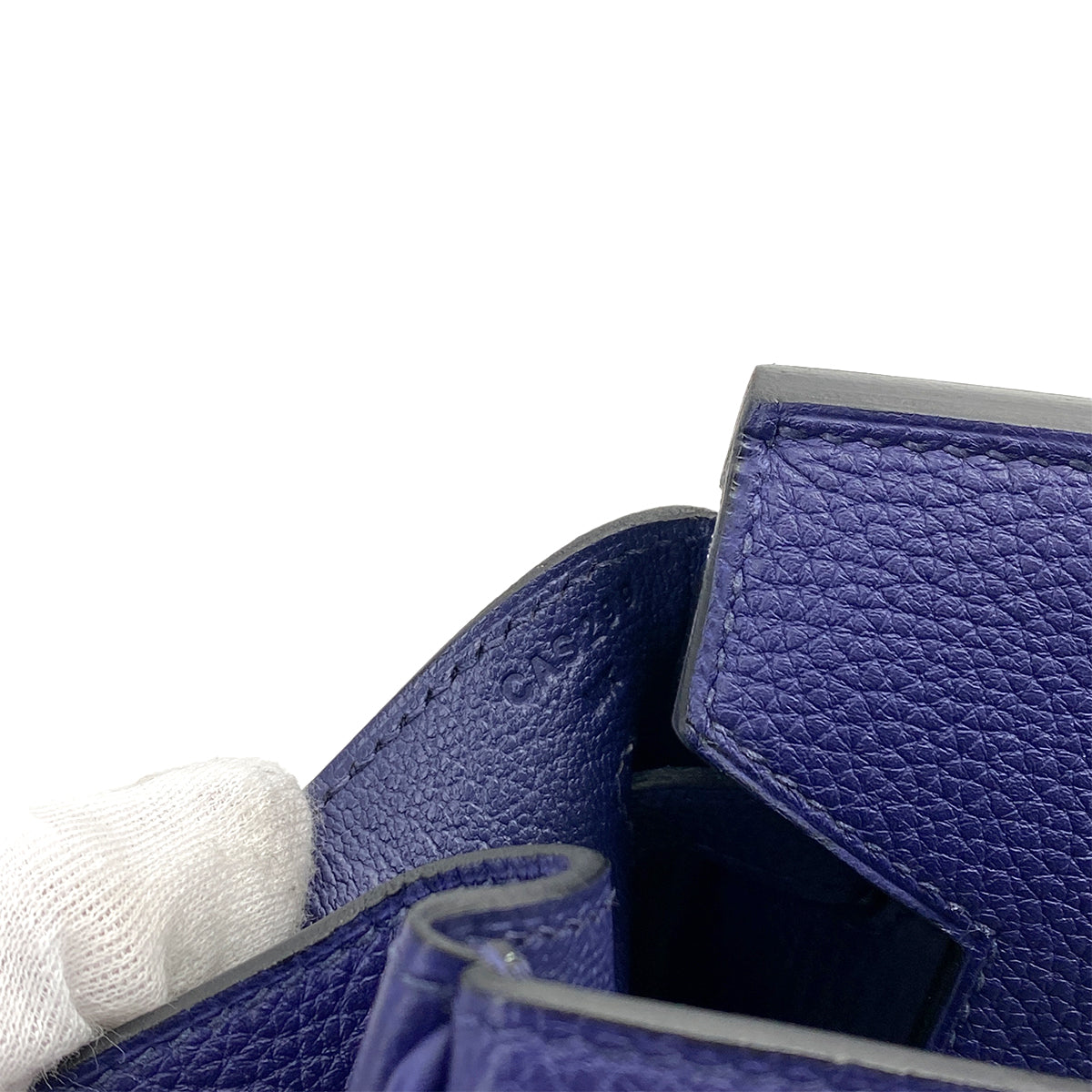 HERMES BIRKIN 40 BLUE ENCRE TOGO HAND BAG C SHW 90260491