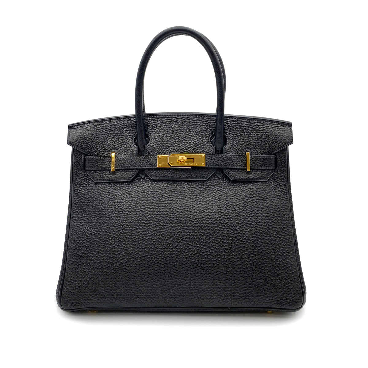 HERMES BIRKIN 30 BLACK TOGO HAND BAG □G GHW 90260492