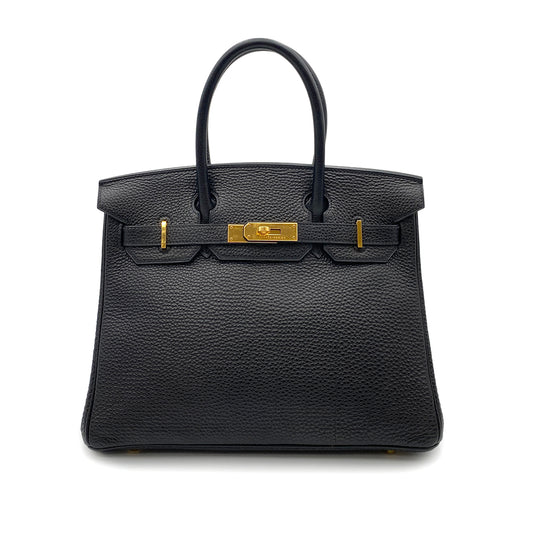 HERMES BIRKIN 30 BLACK TOGO HAND BAG □G GHW 90260492