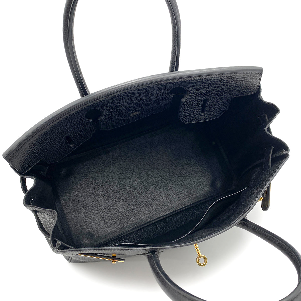 HERMES BIRKIN 30 BLACK TOGO HAND BAG □G GHW 90260492